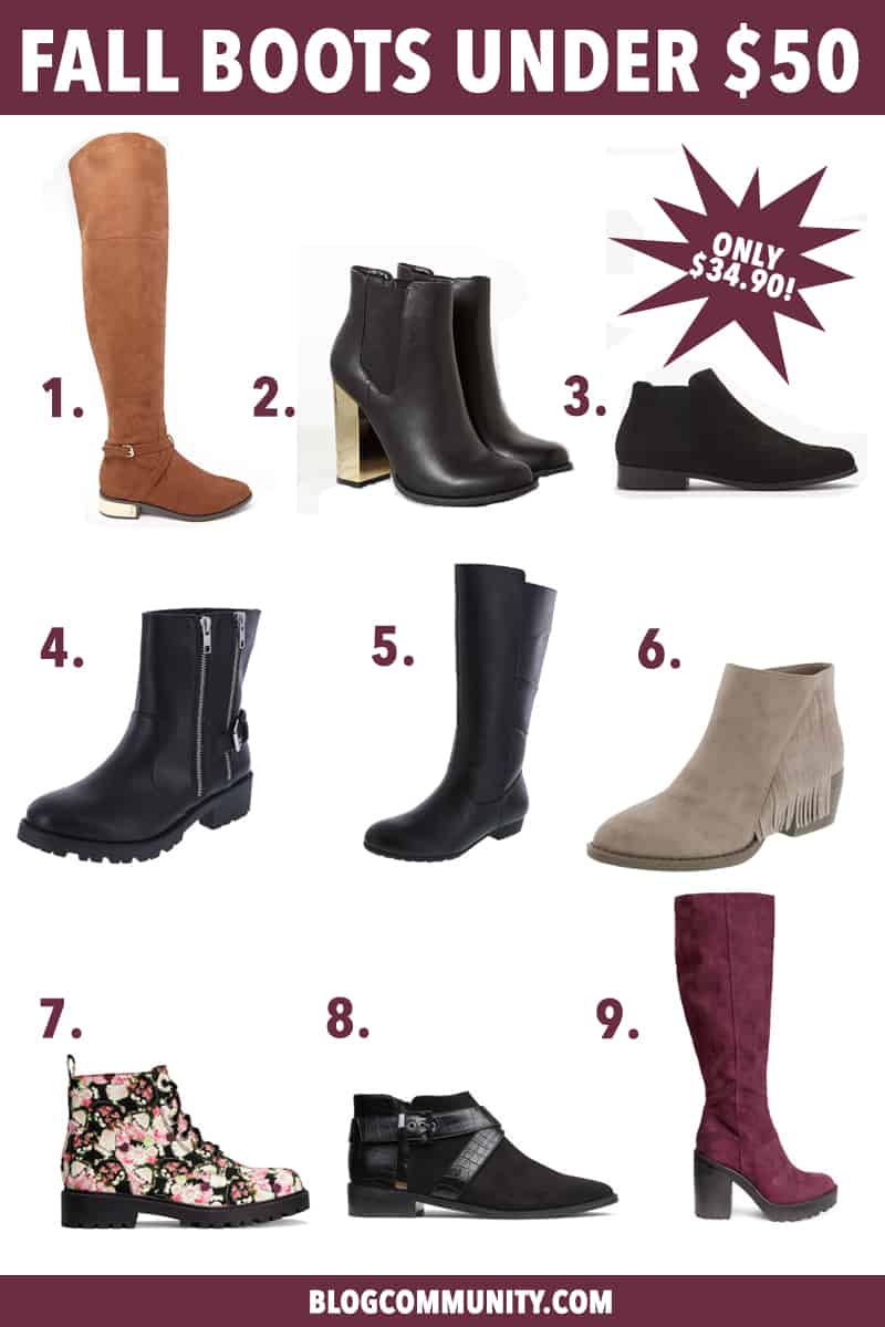 Fall Boots Under $50, boots, fall boots, affordable boots, boots under $50, budget shopping, fashion blog, ootd, style blog, clary sage college. boots, boots 2015