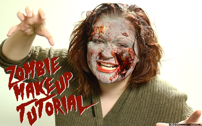 A woman with zombie makeup