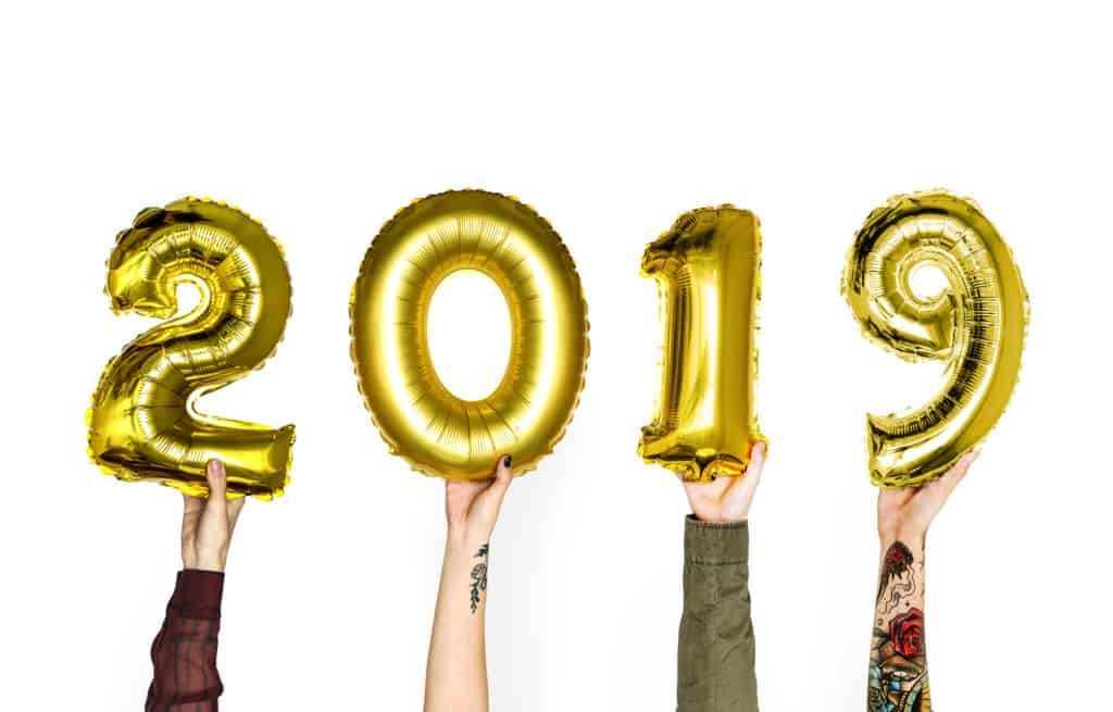 Hands Holding New Year 2019 Balloon