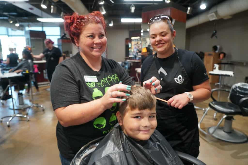 Clary Sage College Barber Students Volunteering in Tulsa