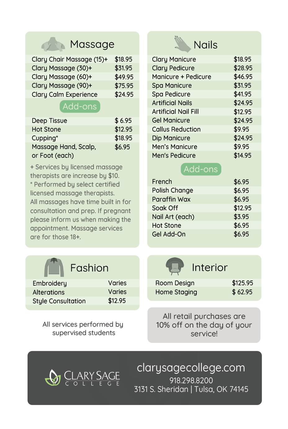 CSC Services Menu Back